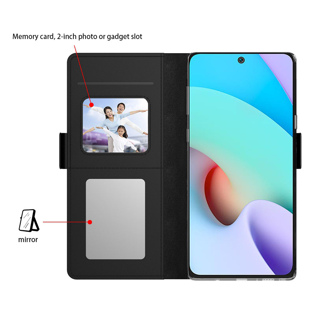 For Xiaomi Redmi A3 / Poco C61 4G Leather Case PU+TPU Phone Flip Cover Mirror Design Card Holder Phone Shell with Stand For Xiaomi Redmi A3 / Poco C61 4G Leather Case PU+TPU Phone Flip Cover Mirror Design Card Holder Phone Shell with Stand